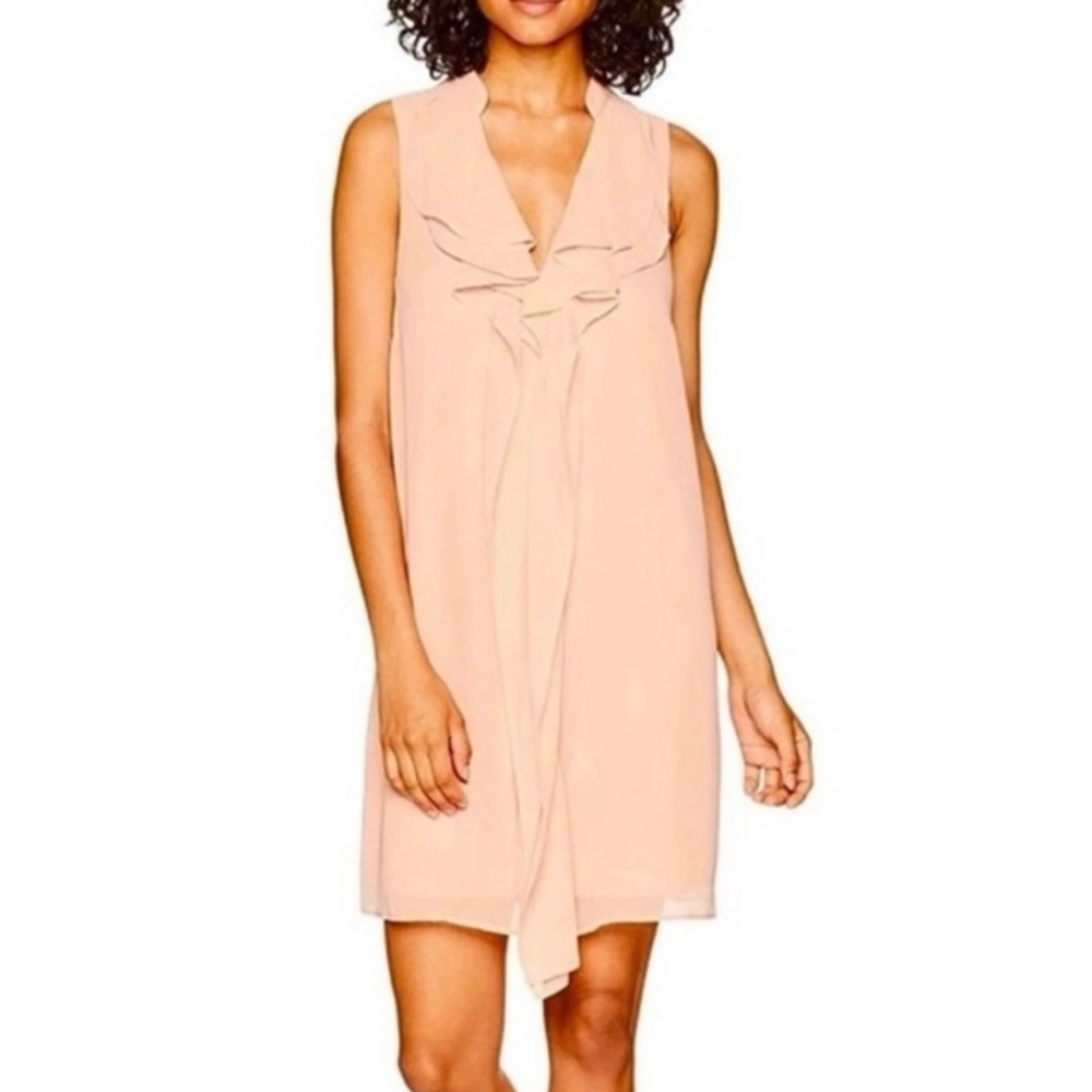 NEW BCBGMAXAZRIA PINK RUFFLE MINI DRESS